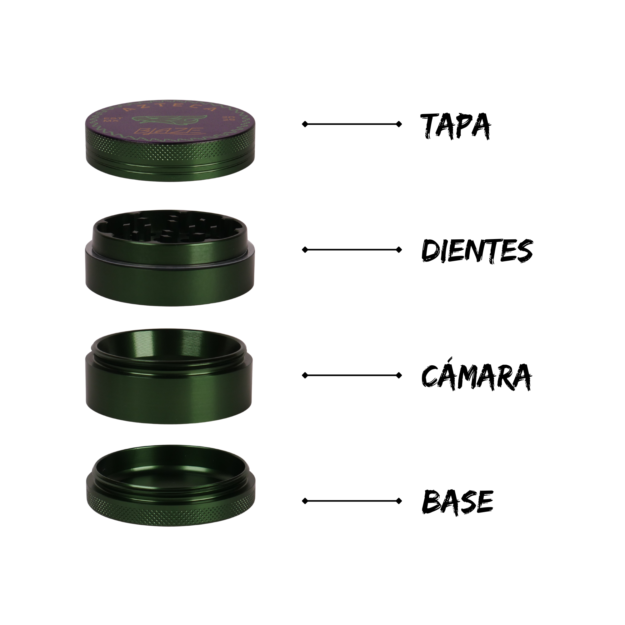Grinder de Metal AZTECA BLAZE verde